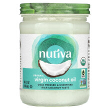 Растительные масла нутива, органическое кокосовое масло первого отжима, 414 мл (14 жидк. унций)