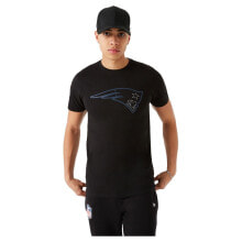 Мужские спортивные футболки Мужская спортивная футболка черная с логотипом NEW ERA NFL Outline Logo New England Patriots Short Sleeve T-Shirt