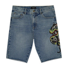 Купить мужские спортивные шорты Ed Hardy: Ed Hardy Panther Snake Denim Skater Short - MEHD8003-2