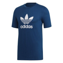 Мужские спортивные футболки Мужская футболка спортивная синяя с логотипом на груди Adidas Trefoil Tshirt