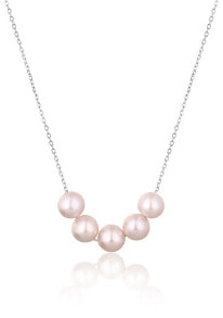 Ювелирные колье fine silver necklace with pink river pearls JL0784