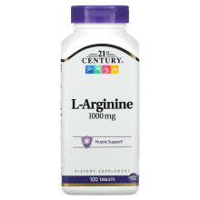 Аминокислоты 21st Century, L-Arginine, 1,000 mg, 100 Tablets