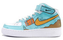 【定制球鞋】【预售】 Nike Air Force 1 Mid ’07 520夏日限定 魔术贴 板鞋 男款 白蓝 / Кроссовки Nike Air Force CW2289-111