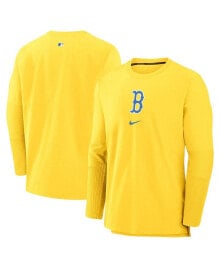 Nike men's Gold Boston Red Sox Authentic Collection City Connect Player Tri-Blend Performance Pullover Jacket