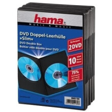 Hama DVD Slim Double-Box 10, Black 2 диск (ов) Черный 00051184