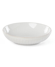 French Perle Groove White  Pasta Bowl