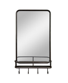 Costway wall Bathroom Mirror w/ Shelf Hooks Sturdy Metal Frame for Bedroom Living Room