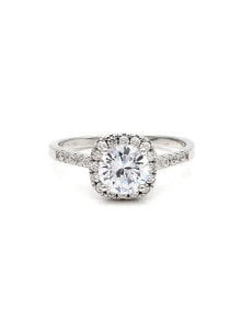 Купить кольца и перстни Hollywood Sensation: 5/8 CTW Brilliance: Round Cubic Zirconia Halo Adjustable Ring