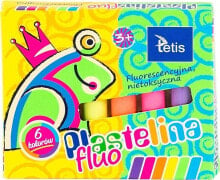 Пластилин и масса для лепки для детей tetis Plastelina fluorescencyjna 15g 6kol. TETIS