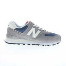 New Balance 574 U574GWH Mens Gray Suede Lace Up Lifestyle Sneakers Shoes 10