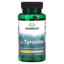 Аминокислоты swanson, L-тирозин, 500 мг, 60 растительных капсул