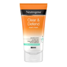 Neutrogena Clear & Defend Cleansing Mask Средство для умывания и очищающая маска для жирной и проблемной кожи 150 мл