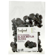 Маринованные овощи и оливки Санфуд, Botija, черные перуанские оливки без косточек, 227 г (8 унций)