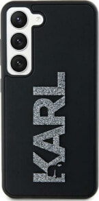 Karl Lagerfeld Etui Karl Lagerfeld KLHCS23L3DMBKCK Samsung Galaxy S23 Ultra hardcase 3D Rubber Glitter Logo czarny/black