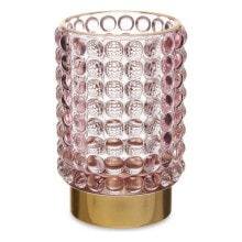 Candleholder Points Pink Golden Glass (8,5 x 12,5 x 8,5 cm)