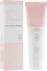 Feuchtigkeitsspendender und aufhellender Gesichtsreinigungsschaum mit Milchproteinen und Glykol- und Salizylsäure - G9Skin White In Milk Whipping Foam