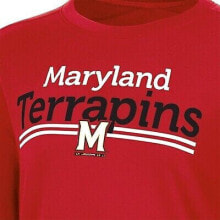 NCAA Maryland Terrapins Women's Crew Neck Fleece Double Stripe Sweatshirt - M