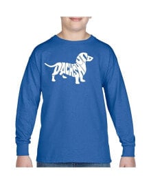 LA Pop Art big Boy's Word Art Long Sleeve T-shirt - Dachshund