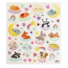 GLOBAL GIFT Classy Animals And Clouds Glitter Stickers