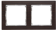 Умные розетки, выключатели и рамки legrand Valena double horizontal frame wenge / silver (770372)