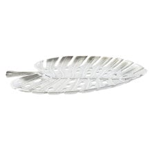 Centerpiece Home ESPRIT Silver Aluminium Modern Leaf of a plant 38,5 x 28 x 3 cm