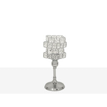 Candleholder Romimex Silver Metal Glass 12 x 28 x 12 cm Wineglass