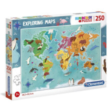 CLEMENTONI Animals In The World Exploring Maps Puzzle 250 Pieces