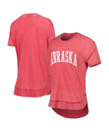 Женские блузки и кофточки women's Scarlet Nebraska Huskers Arch Poncho T-shirt