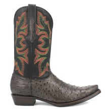 Dingo Outlaw Ostrich Print Snip Toe Cowboy Mens Black Casual Boots DI115-001 купить онлайн