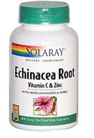 Эхинацея Solaray Echinacea with Vitamin C and Zinc -Эхинацея  с витамином С и цинком - 100 овощных капсул
