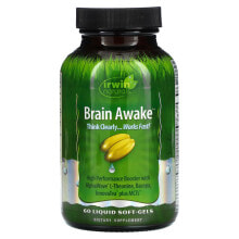 Витамины и БАДы для улучшения памяти и работы мозга Irwin Naturals, Brain Awake, 60 Liquid Soft-Gels