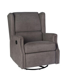 MERRICK LANE abby 3-In-1 Wingback Manual Recliner Rocker Swivel Glider Chair