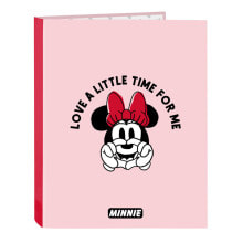 Ring binder Minnie Mouse Me time Pink A4 (26.5 x 33 x 4 cm)