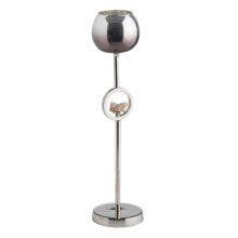 Candleholder Silver Aluminium Crystal 11 x 11 x 51 cm