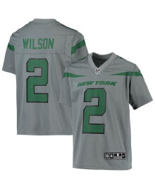 Youth Boys Zach Wilson Gray New York Jets Inverted Team Game Jersey