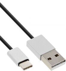 InLine 35831 USB кабель 1 m 2.0 USB C USB A Алюминий, Черный