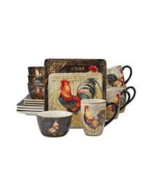 Certified International gilded Rooster 16-Pc. Dinnerware Set