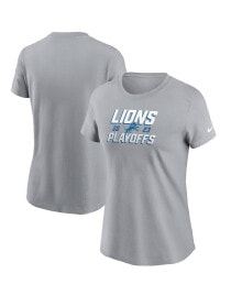 Nike women's Gray Detroit Lions 2023 NFL Playoffs Iconic T-shirt