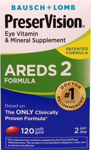 Витамины и БАДы для глаз Bausch & Lomb PreserVision Eye Vitamin & Mineral Supplement AREDS 2 Patented Formula --Витаминно-минеральная добавка для глаз - 120 мягких капсул