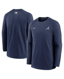 Nike men's Navy Atlanta Braves Authentic Collection Logo Performance Long Sleeve T-shirt