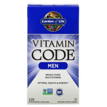Витамины и БАДы для мужчин garden of Life, Vitamin Code, мультивитамины из цельных продуктов для мужчин, 120 вегетарианских капсул