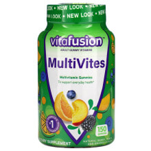 Витаминно-минеральные комплексы VitaFusion, MultiVites, незаменимые мультивитамины, натуральный ягодный, персиковый и апельсиновый вкусы, 150 жевательных таблеток