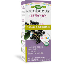Витамины и БАДы для детей Nature's Way Organic Sambucus for Kids Syrup Сироп бузины для поддержки иммунитета 120 мл