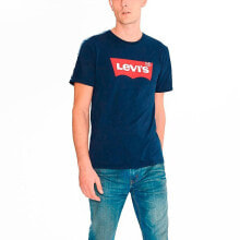 Мужские спортивные футболки Мужская спортивная футболка синяя с логотипом Levis  Standard Housemarked Short Sleeve T-Shirt