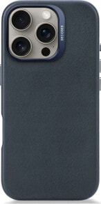 Decoded Decoded Leather Backcover - skórzana obudowa ochronna do iPhone 16 Pro kompatybilna z MagSafe (navy)