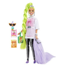 Купить куклы и пупсы для девочек Barbie: BARBIE Extra With Neon Green Hair And Pet Toy Doll