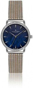 Женские круглые наручные часы с синим циферблатом с браслетом сетка Frederic Graff Монте-Леоне FAR-2718