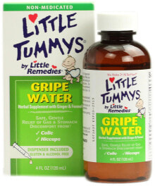 Витамины и БАДы для детей little Remedies Little Tummys Gripe Water Растительный комплекс с имбирем и фенхелем для младенцев против коликов и икоты 120 мл