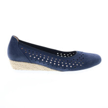 Gabor 22-642-36 Womens Blue Nubuck Slip On Ballet Flats Shoes купить в аутлете