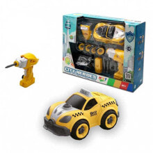 Игрушечные машинки и техника для мальчиков игрушечная машинка конструктор Tachan Такси на радиоуправлении, 22 элемента, с звуковыми эффектами